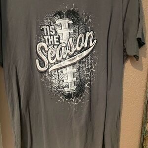 Bella Canvas Men's Black 'Tis The Season' Football Graphic Tee